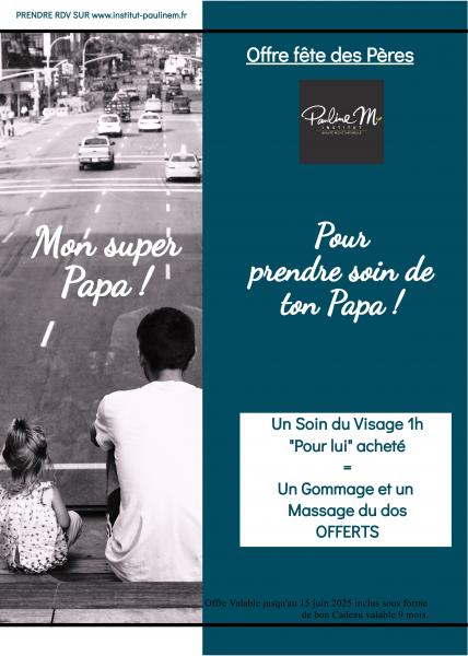 Un Soin du visage 'Pour lui' 1h + Un gommage et un massage du dos OFFERTS